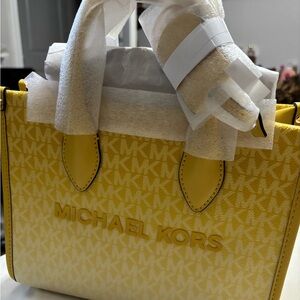 Michael Kors Yellow Monogram Satchel